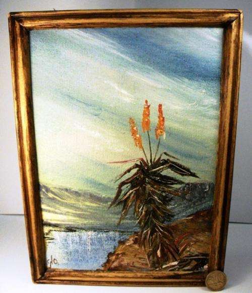 Original framed OIL PAINTING by Gloria Loney! *Aloe on Hill* ... Proudly South African!