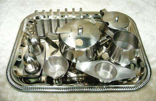 Stainless Steel Breakfast Set on Tray!