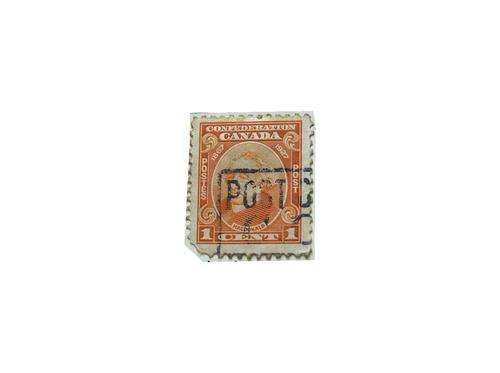 1 x orange 1c Canadian stamp