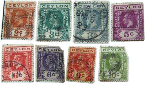8 x various Ceylon stamps (as shown in image)