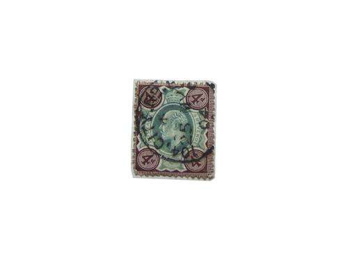 1 x KE VII purplebrown and green 4d stamp (as shown)