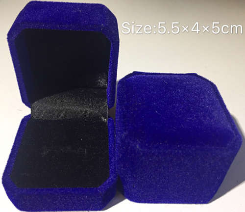 Blue velvet jewelry box for ring&earing  size:5.5×4×5cm