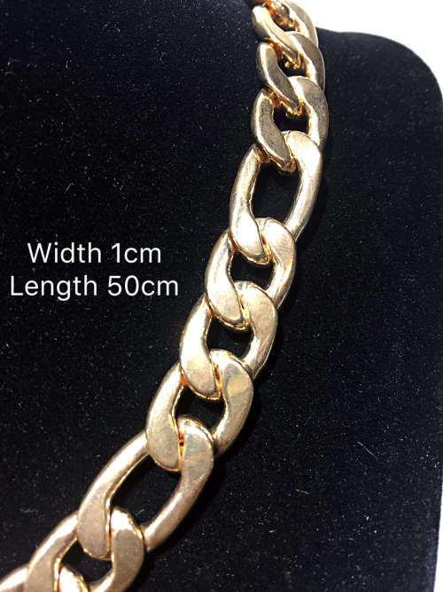 Men's cuban chain stainless steel gold width 1cm length 50cm