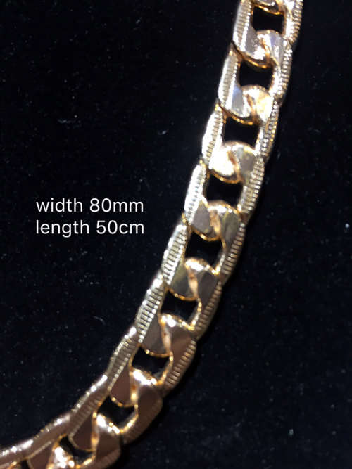 Men's cuban chain stainless steel gold width 0.8cm length 50cm