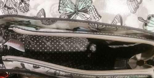 Cotton road vintage briefcase/ handbag with butterfly( sling included) size: 28*8*22cm oil skin