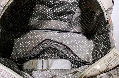 Cotton road nappie bag with a nappie changing mat, oil skin( water proof)size: 41*19*29cm
