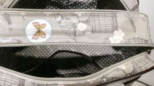 Cotton road nappie bag with a nappie changing mat, oil skin( water proof)size: 41*19*29cm