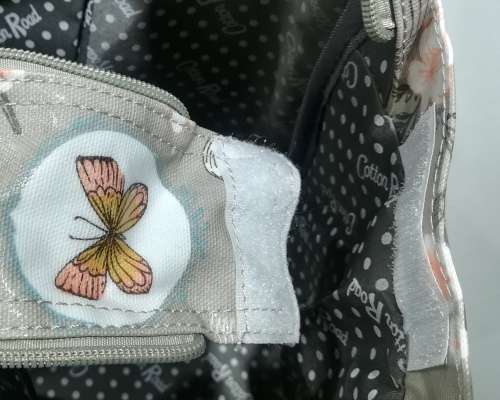 Cotton road nappie bag with a nappie changing mat, oil skin( water proof)size: 41*19*29cm