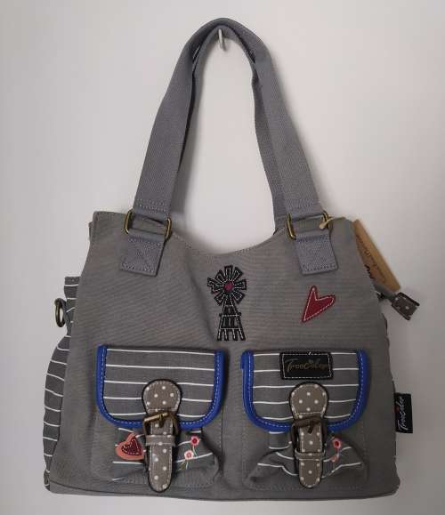 Cotton Road bag, CLOSING DOWN SALE shoulder/sling bag with windmill,heart pattern, size: 36x27x12cm