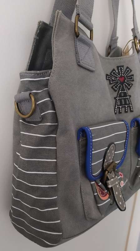 Cotton Road bag, CLOSING DOWN SALE shoulder/sling bag with windmill,heart pattern, size: 36x27x12cm