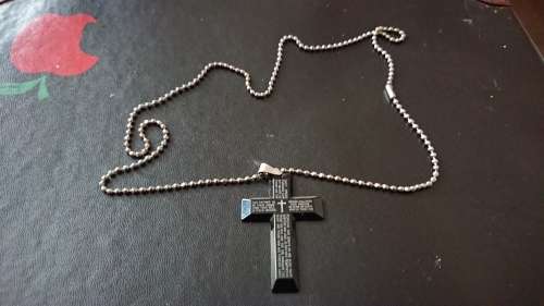 DOG-TAG CHAIN WITH BLACK CROSS
