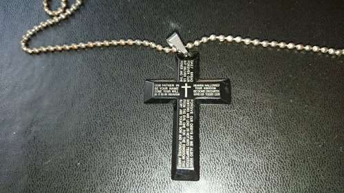 DOG-TAG CHAIN WITH BLACK CROSS