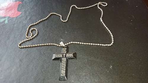 DOG-TAG CHAIN WITH BLACK CROSS