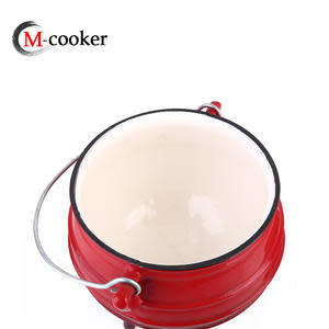 BRAND NEW SEALED IN THE BOX POTJIE NO 3 ENAMEL COATING 26 CM  RED COLOR