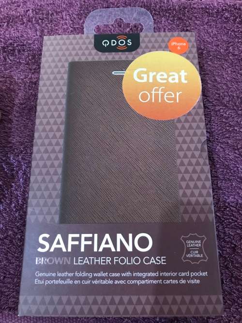 iPhone 6/6s Leather Folio Cover (Brand New)(Brown)