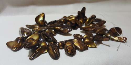 Brown freshwater pearls