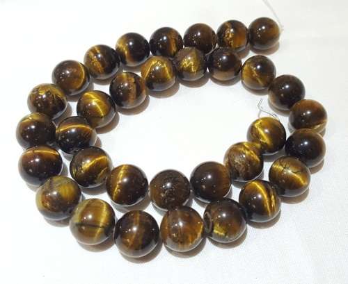 GENUINE TIGER EYE ROUND BEADS