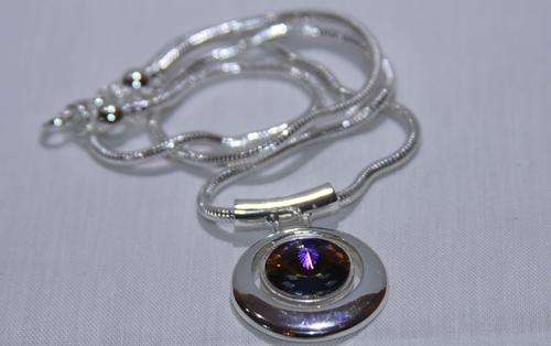 Swarovski crystal pendant and silver necklace