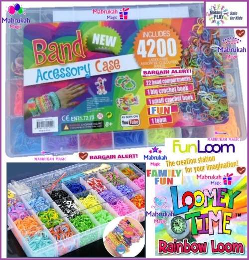 *ONLY R1 BID INCREMENTS*4200 PIECES & MORE FUNTASTIC DIY LOOM KIT+DURABLE CARRY CASE***BID PER ITEM!