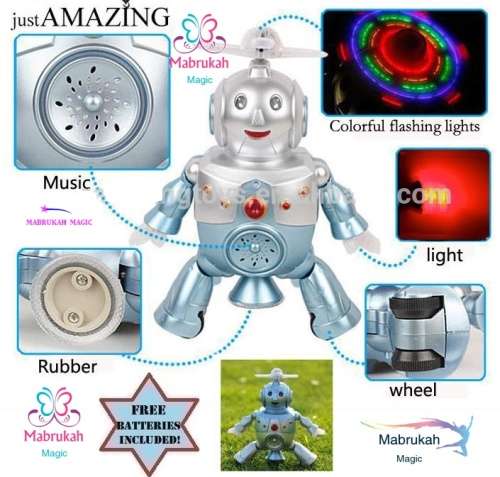 ***360 ROTATING DANCING ROBOT WITH FLASHING LIGHTS & MUSIC***INCL FREE BATTERIES***LAST 1 IN STOCK**