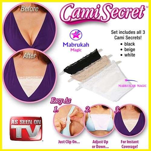CLEARANCE***SET OF 3***CAMI SECRET***INCLUDES BEIGE, BLACK & WHITE***BID PER SET OF 3***