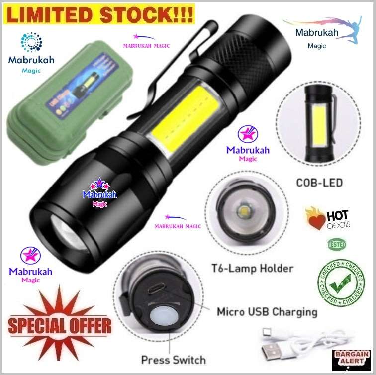 ***3 MODE***WATERPROOF ALUMINUM RECHARGEABLE ZOOM TORCH + FREE USB CABLE + CASE!BUY PER ITEM!