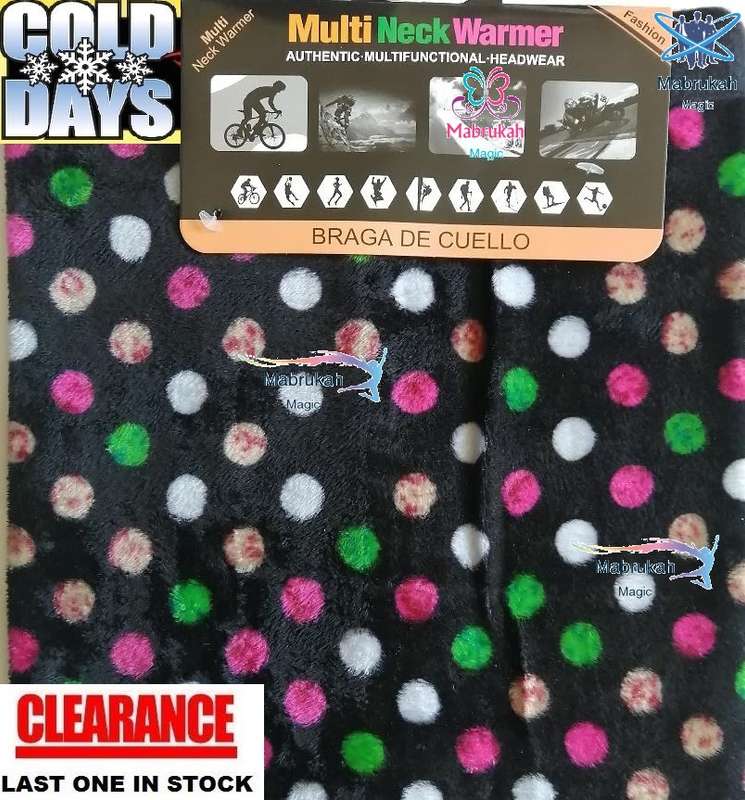 FASHIONABLE POLKA DOT**UNISEX**MULTI PURPOSE POLAR FLEECE NECK WARMERS, USE AS MASK***BID PER ITEM!