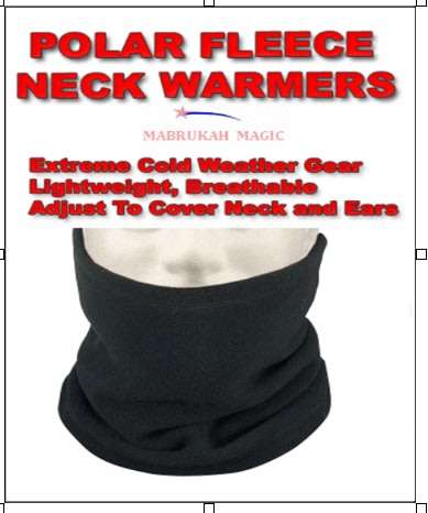 ***JUST ARRIVED***BLACK ONLY***UNISEX MULTIPURPOSE POLYESTER FLEECE NECK WARMERS***BID PER ITEM***