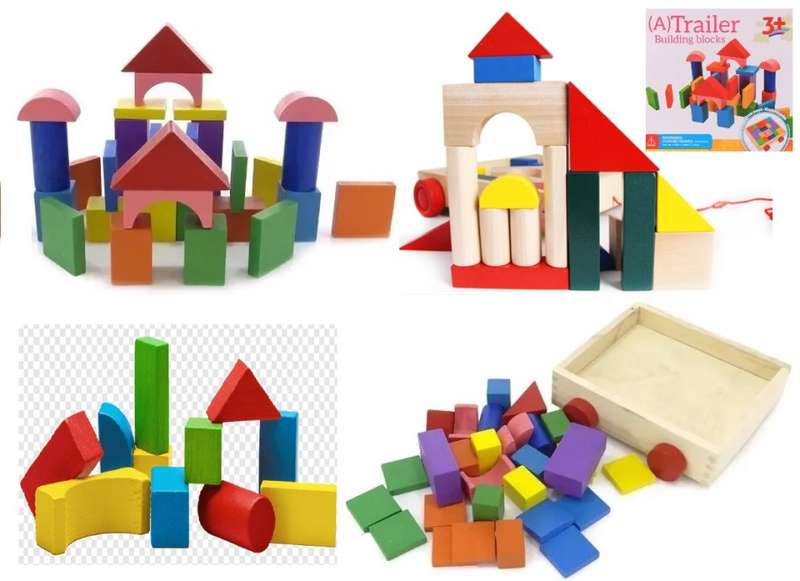 ***AMAZING WOODEN PULL ALONG TRAILER BLOCK SET!!20+ PIECES***PRICE LOCKDOWN***BID PER ITEM!!!