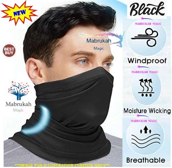 ***JUST ARRIVED***BLACK ONLY***UNISEX MULTIPURPOSE POLYESTER FLEECE NECK WARMERS***BID PER ITEM***
