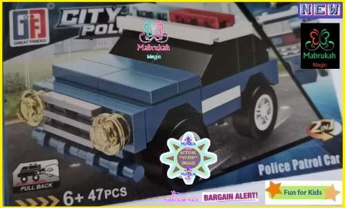 ***NEW STOCK***6+47 PCS CITY POLICE PATROL CAR PULL BACK LEGO TYPE MINI BLOCK SET***BUY PER ITEM!