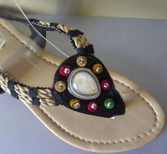 ***BLACK ETHNIC ROPE & PEARLY BEADED NEW SUMMER SANDAL RANGE***@@@CRAZEEEE START OF R1