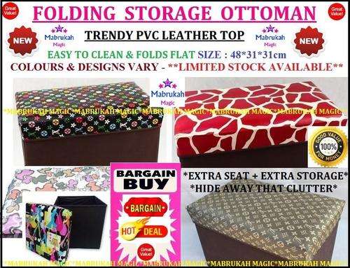 ***NEW***TRENDY & VERSATILE FOLDING STORAGE OTTOMAN***PS READ ADVERT***BELOW COST START***