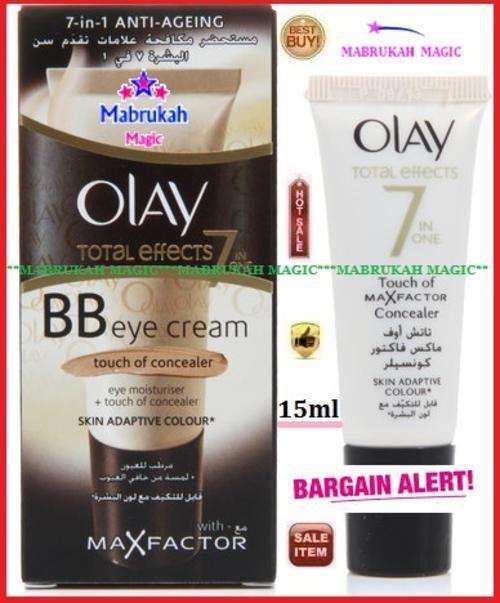 *BARGAIN*MAX FACTOR SKIN ADAPTIVE COLOUR*15 ML OLAY TOTAL EFFECTS  7 IN 1  ANTI-AGEING BB EYE CREAM*