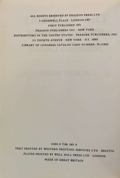 The Academy and French Painting in the Nineteenth Century. Albert Boime. First Edition 1971