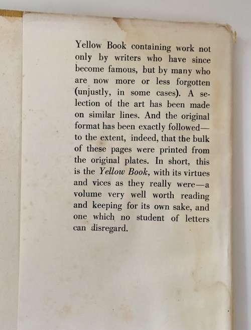 The Yellow Book, a Selection. Norman Denny (Ed.) Hardcover. Undated