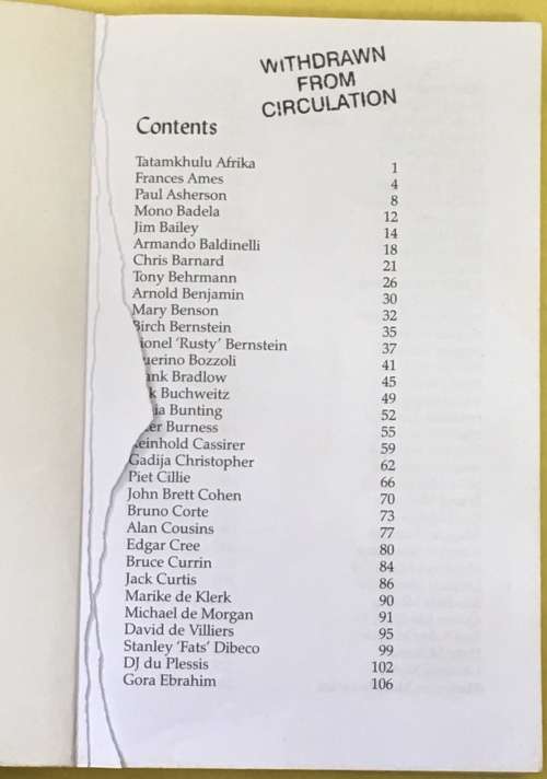 Collected South African Obituaries by Chris Barron, softcover, 2005