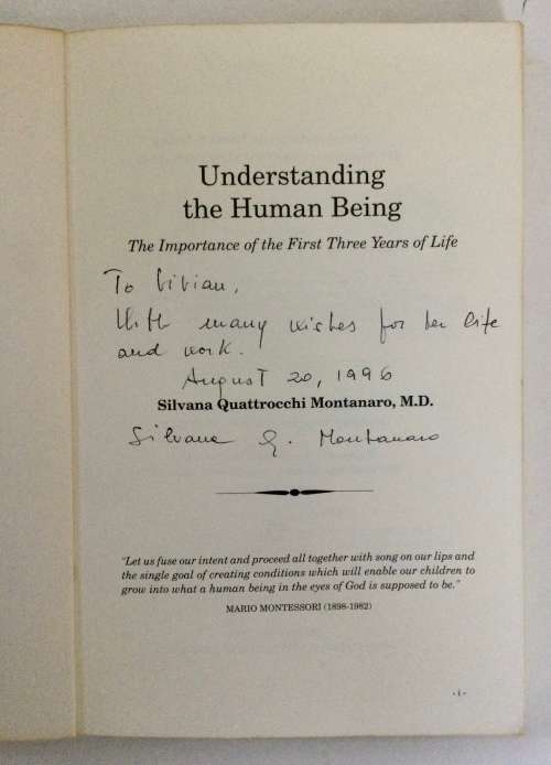 Understanding the Human Being - Silvana Quattrocchi Montanaro MD. SIGNED Softcover, 1991