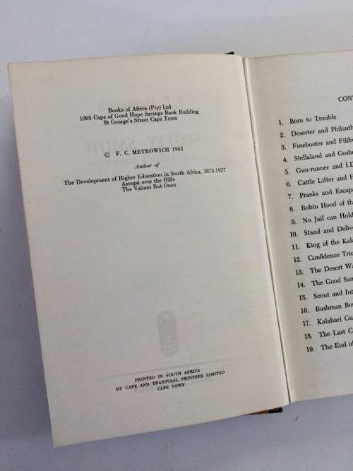 Scotty Smith: South Africa`s Robin Hood - FC Metrowich. Hardcover w/o dj. 1st Ed. 1962