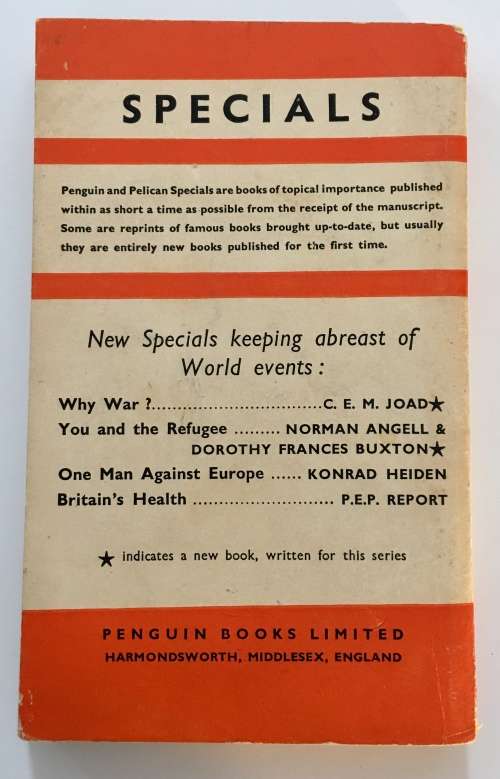 One Man Against Europe - Konrad Heiden. Softcover, 1st Eng Ed. 1939