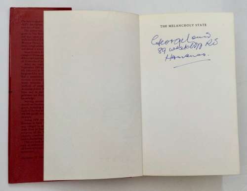 The Melancholy State - SG Wolhuter. Hardcover w/dj. Undated