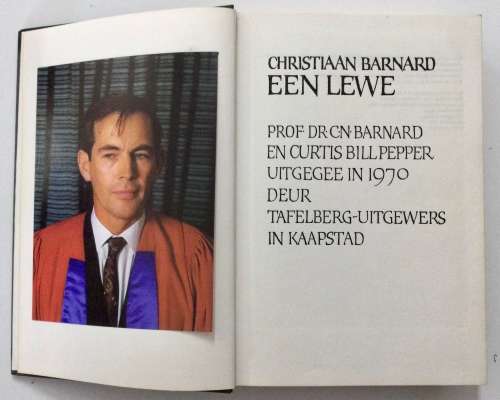 Een Lewe - Christiaan Barnard. Hardeband, geen stofjas, 3e dr. 1970
