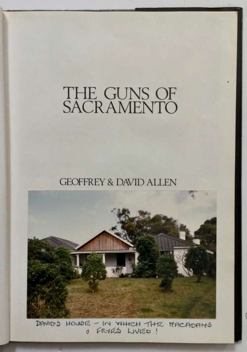 The Guns of Sacramento - Geoffrey and David Allen. Hardcover w dj, 1st Ed, 1978