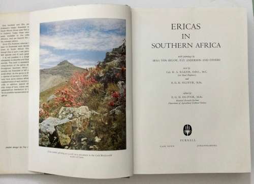Ericas in Southern Africa - H A Baker & E G H Oliver. Hardcover w dj, 1st Ed. 1967