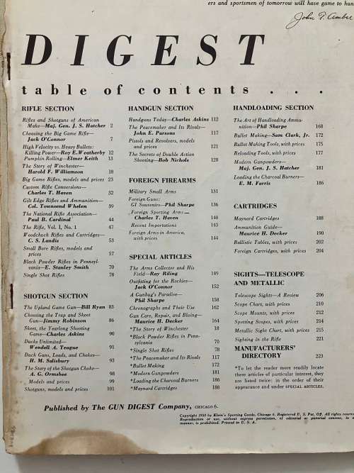 The Gun Digest - John T Amber (Ed.), Softcover, 5th Ed. 1951