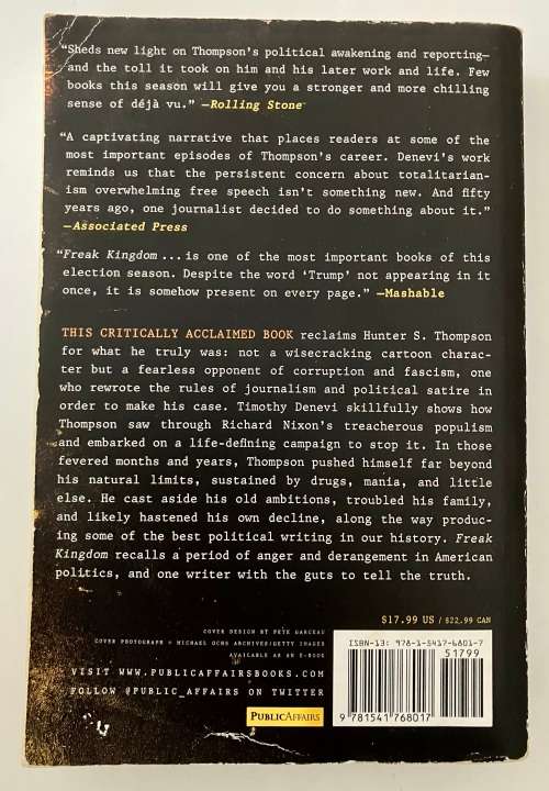 Freak Kingdom - Timothy Denevi. Softcover, 1st trade paperback Ed. 2019