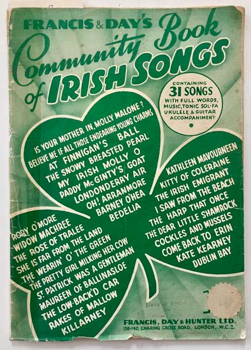 Community Book of Irish Songs -  Francis & Day. RARE softcover, undated