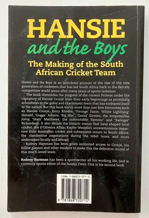 Hanse and the Boys - Rodney Hartman. Softcover, 1st Ed. 1997