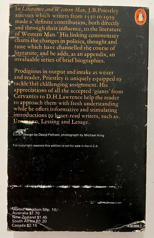 Literature and Western Man - JB Priestly. Softcover. 1969