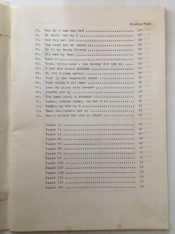 Liederebundel - Die Christelike Vereniging van die Poskantoor. SKAARS sagteband, ongedateer.